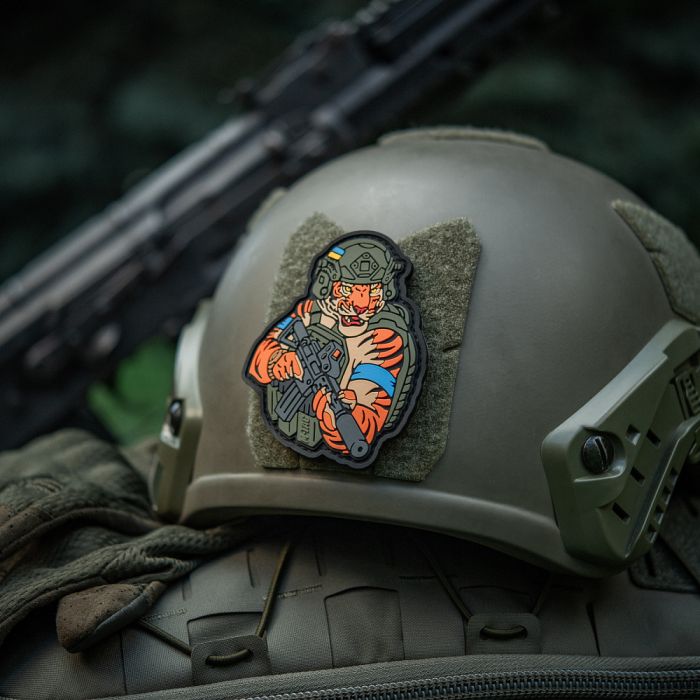 M-Tac нашивка Тигр Блакитний скотч PVC olive