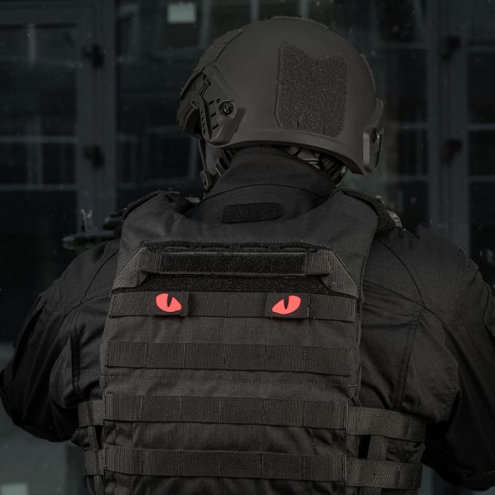 M-Tac нашивка Tiger Eyes Laser Cut (пара) Black/Red/GID