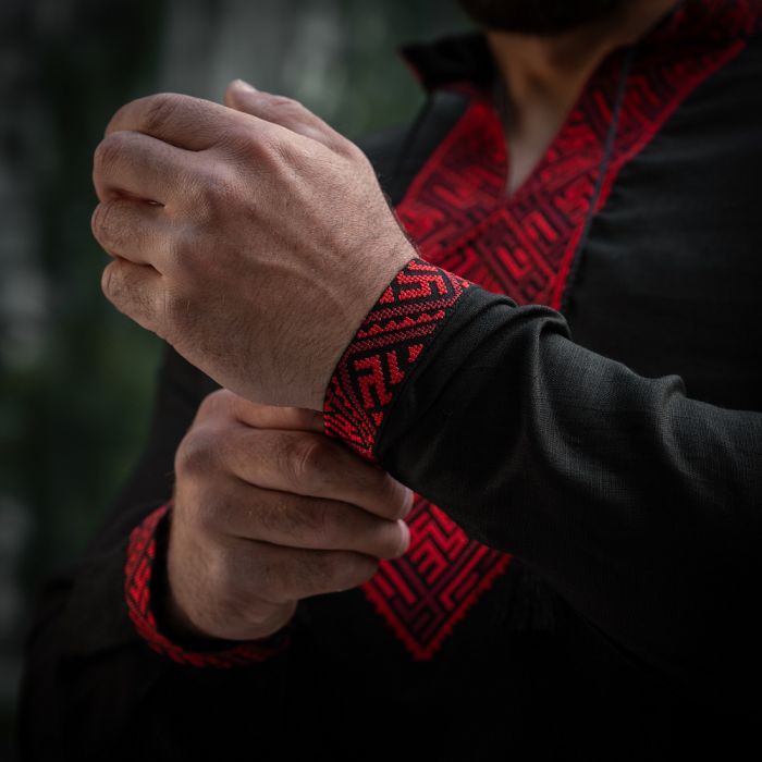 M-Tac вишиванка 100% льон чорний