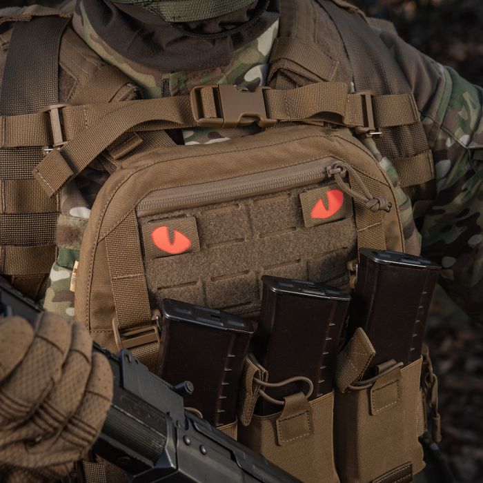 M-Tac нашивка Tiger Eyes Laser Cut (пара) Coyote/Red/GID