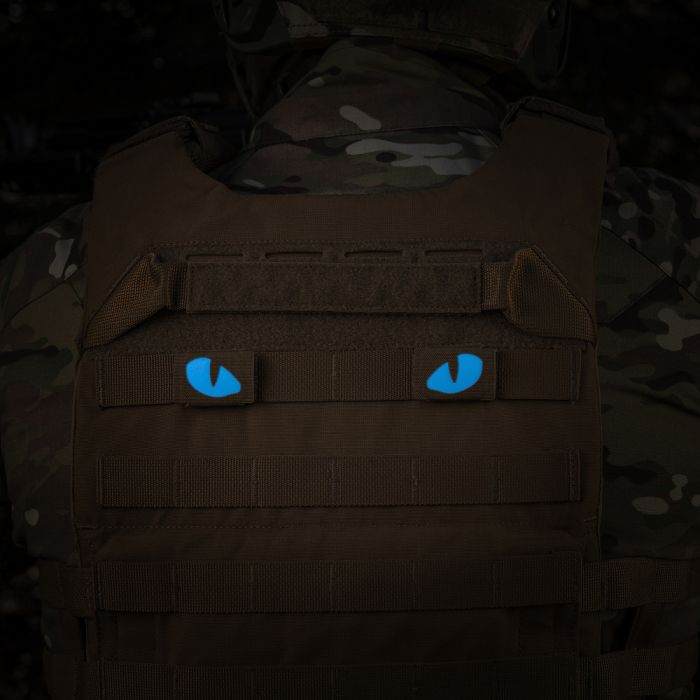 M-Tac нашивка Tiger Eyes Laser Cut (пара) Coyote/Blue/GID