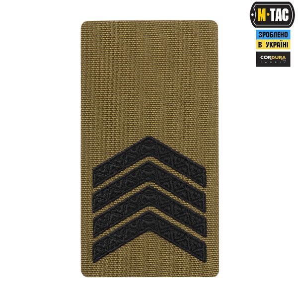 M-Tac погон на липучці Старший сержант (вишивка) Coyote