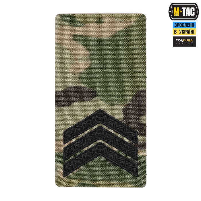 M-Tac погон на липучці Сержант (вишивка) Multicam