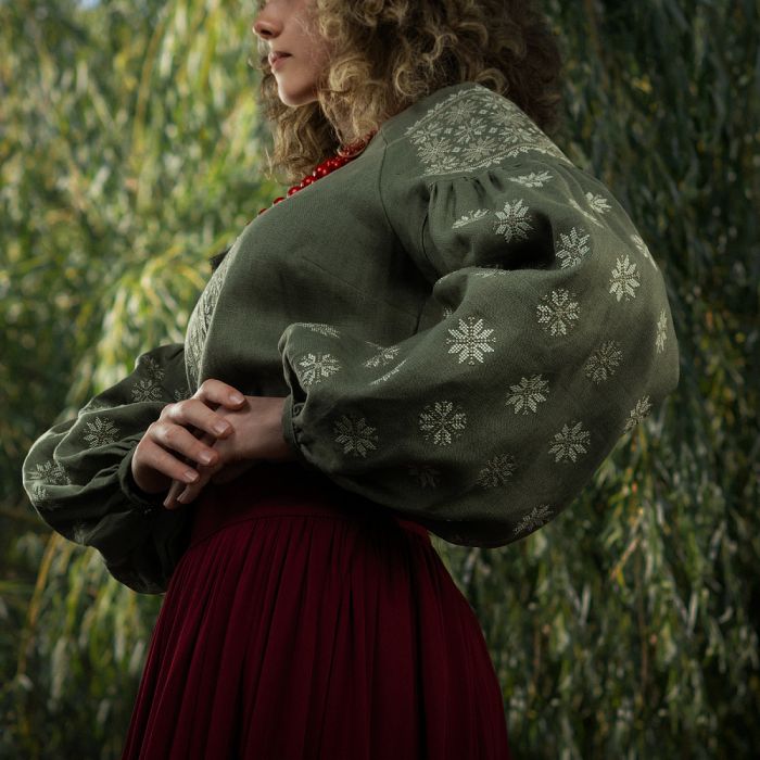 M-Tac вишиванка жіноча 100% льон тип 2 олива