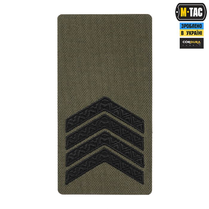 M-Tac погон на липучці Старший сержант (вишивка) Ranger Green
