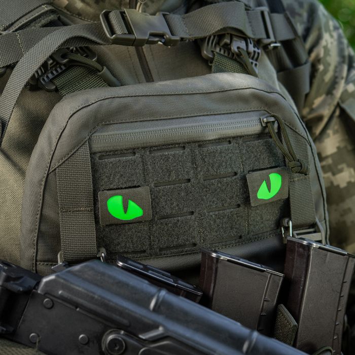 M-Tac нашивка Tiger Eyes Laser Cut (пара) Ranger Green/Green/GID