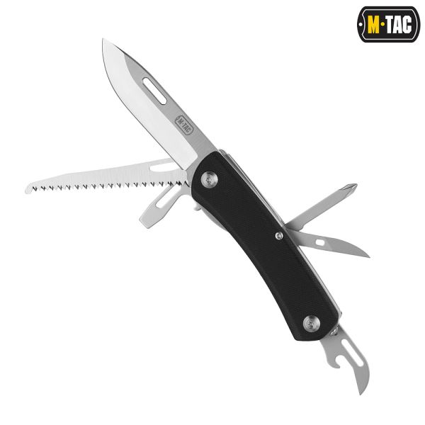 M-Tac ніж складаний Type 9 (6 інструментів) Black/Steel