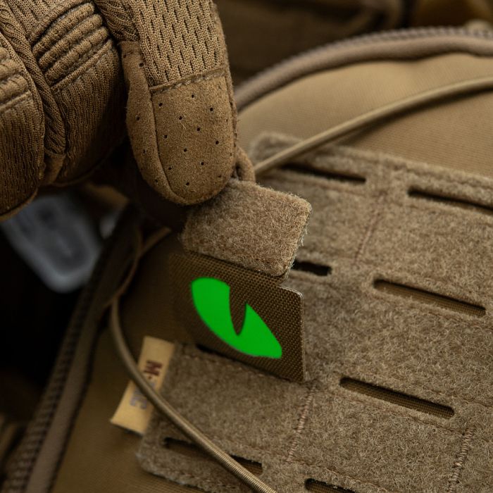 M-Tac нашивка Tiger Eyes Laser Cut (пара) Coyote/Green/GID