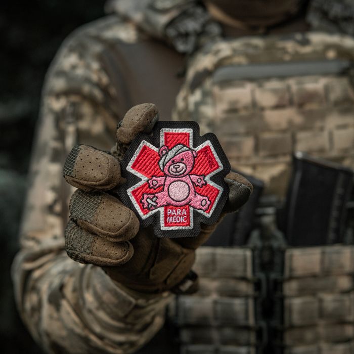 M-Tac нашивка Paramedic Медвідь (вишивка) Pink/Black