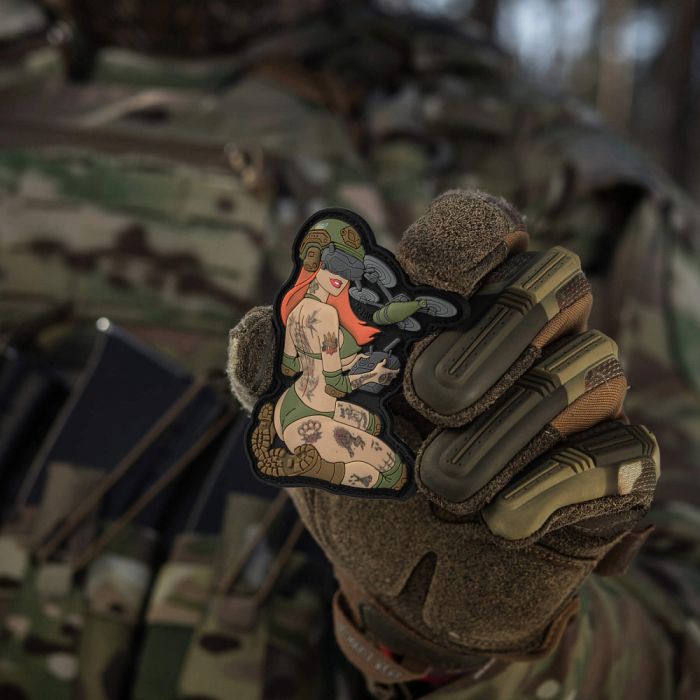 M-Tac нашивка Tactical girl №6 PVC redhead Hooligan Olive V2