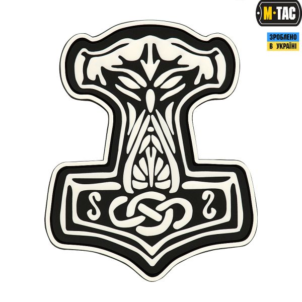 M-Tac нашивка Молот Тора PVC Black/White (сорт 2)