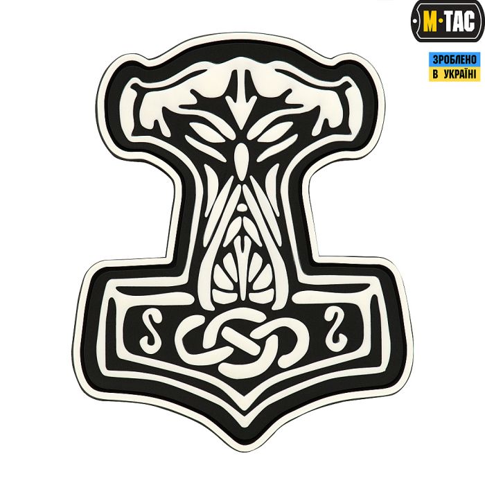 M-Tac нашивка Молот Тора PVC Black/White (сорт 2)