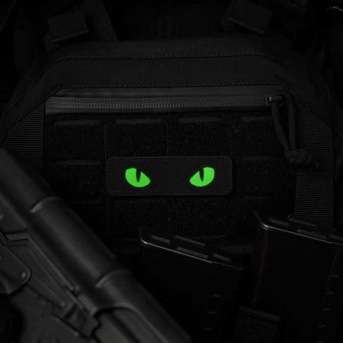 M-Tac нашивка Cat Eyes Laser Cut Black/Green/GID