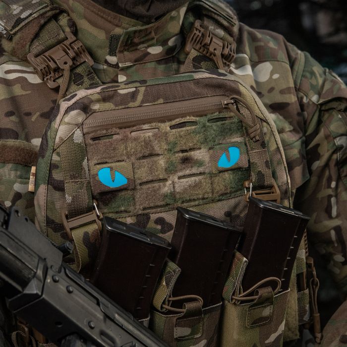 M-Tac нашивка Tiger Eyes Laser Cut (пара) Multicam/Blue/GID