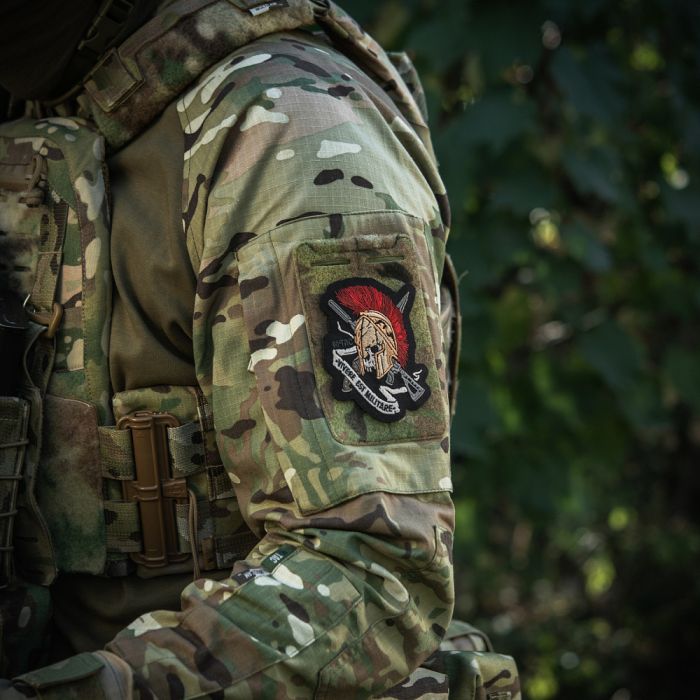 M-Tac нашивка шолом Vivere Est Militare (вишивка)