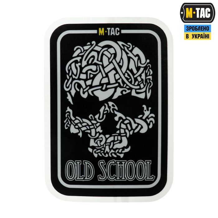 M-Tac наклейка Old School Large світловідбиваюча Black