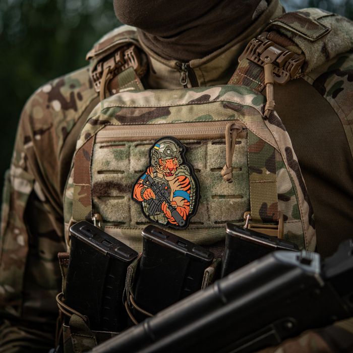 M-Tac нашивка Тигр Блакитний скотч PVC MC