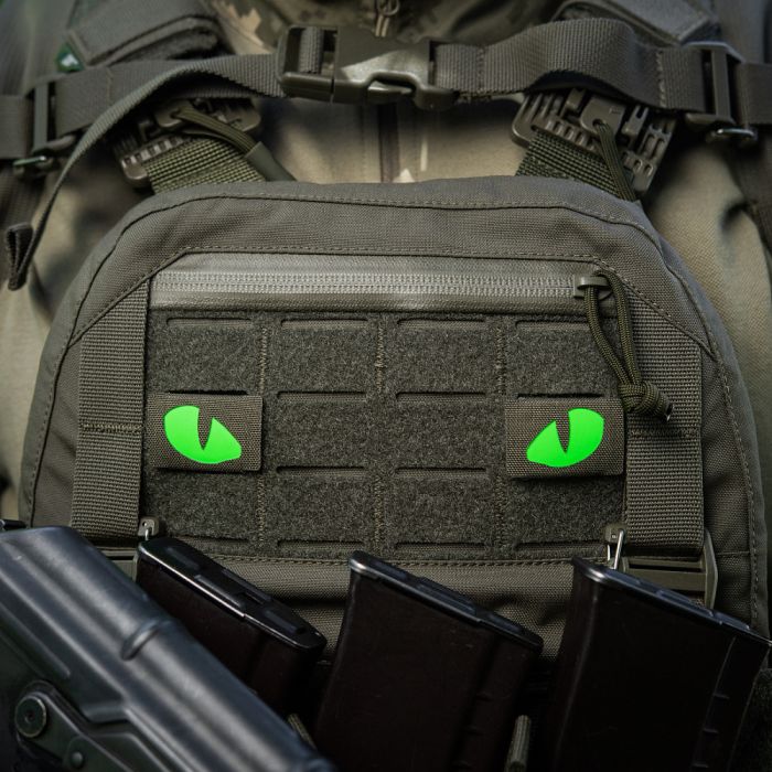 M-Tac нашивка Tiger Eyes Laser Cut (пара) Ranger Green/Green/GID