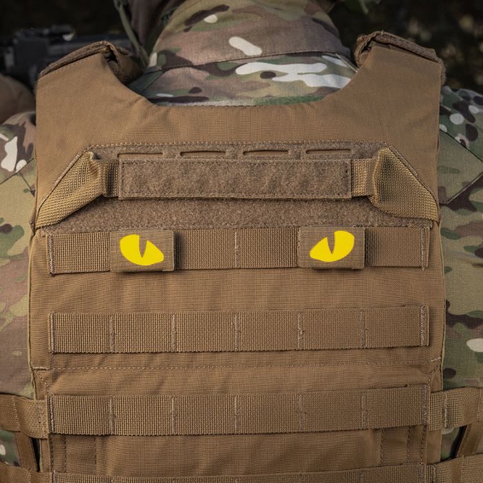 M-Tac нашивка Tiger Eyes Laser Cut (пара) Coyote/Yellow/GID
