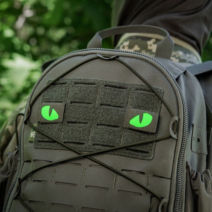 M-Tac нашивка Tiger Eyes Laser Cut (пара) Ranger Green/Green/GID