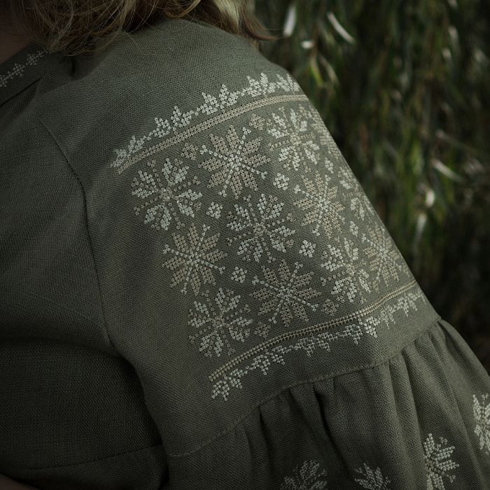 M-Tac вишиванка жіноча 100% льон тип 2 олива