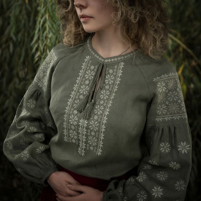 M-Tac вишиванка жіноча 100% льон тип 2 олива