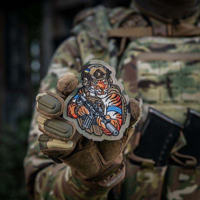 M-Tac нашивка Tiger (вишивка) Multicam/Coyote/Blue