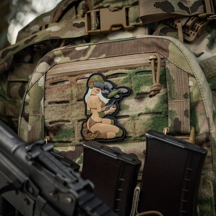 M-Tac нашивка Tactical girl №6 PVC White/Coyote/Olive V2