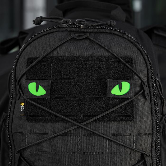 M-Tac нашивка Tiger Eyes Laser Cut (пара) Black/Green/GID