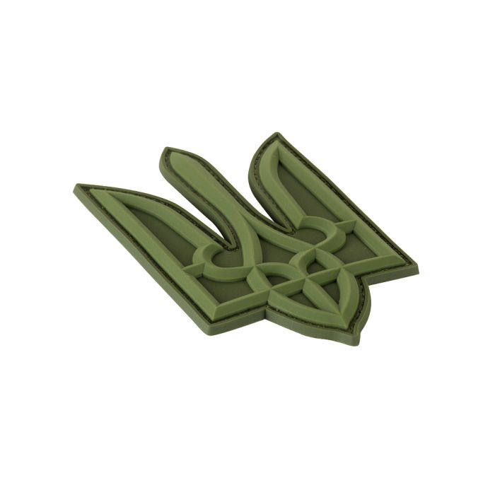 Нашивка Тризуб PVC великий олива