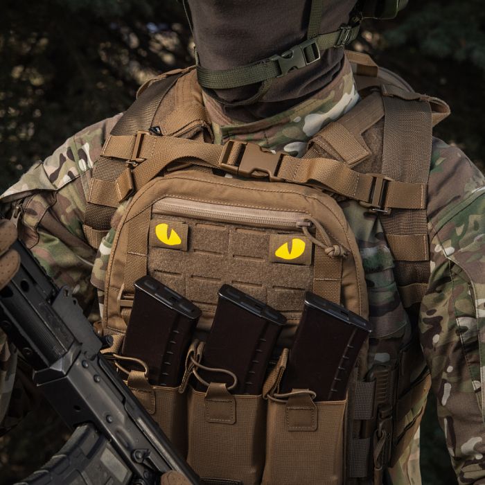 M-Tac нашивка Tiger Eyes Laser Cut (пара) Coyote/Yellow/GID