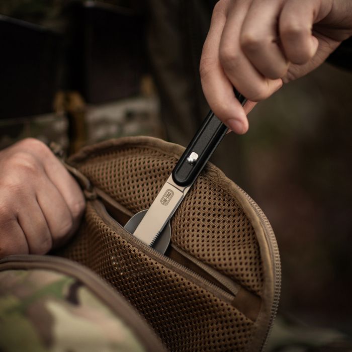 M-Tac столовий набір роз'ємний (3 елемента) Black/Steel