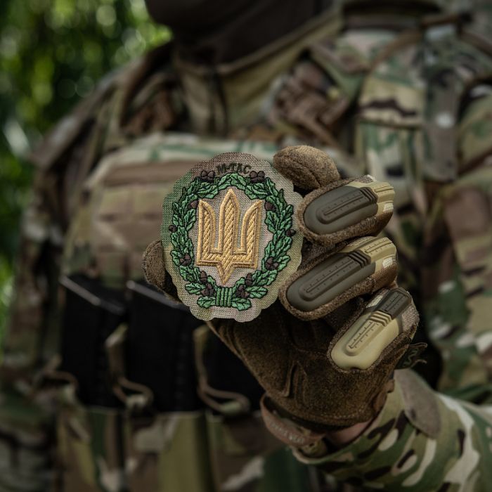M-Tac нашивка Тризуб з дубовим вінком (вишивка) Multicam
