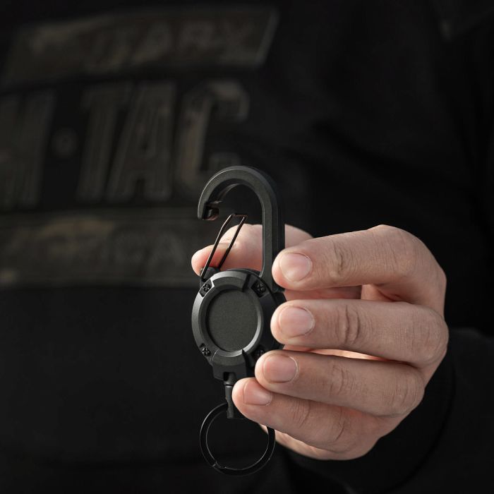 M-Tac карабин зі шнуром для ключів Black