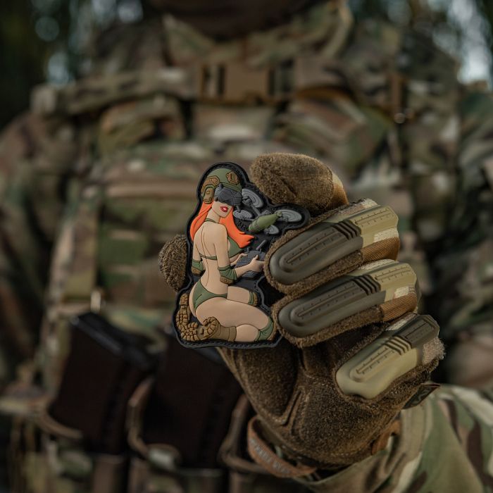 M-Tac нашивка Tactical girl №6 PVC redhead/Light Olive V1