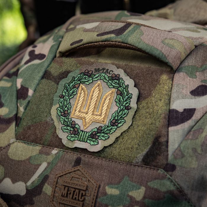 M-Tac нашивка Тризуб з дубовим вінком (вишивка) Multicam