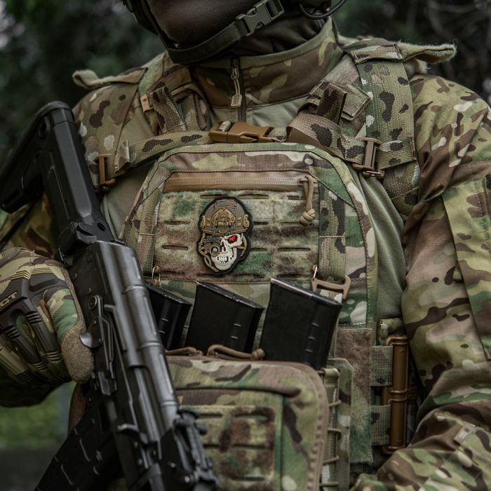 M-Tac нашивка Worn to the bone PVC Black/Coyote