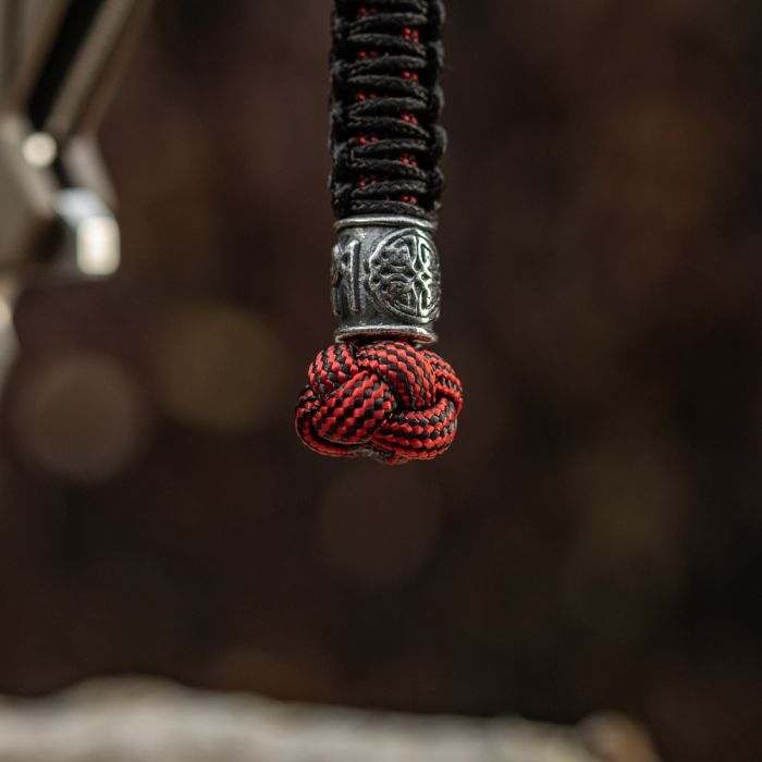 M-Tac темляк Scandinavian Mannaz Silver Black&Red