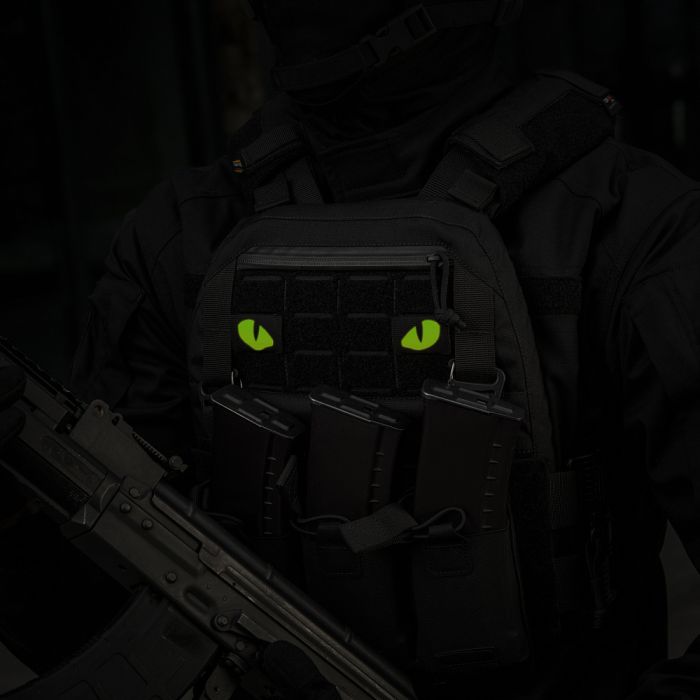 M-Tac нашивка Tiger Eyes Laser Cut (пара) Black/Yellow/GID