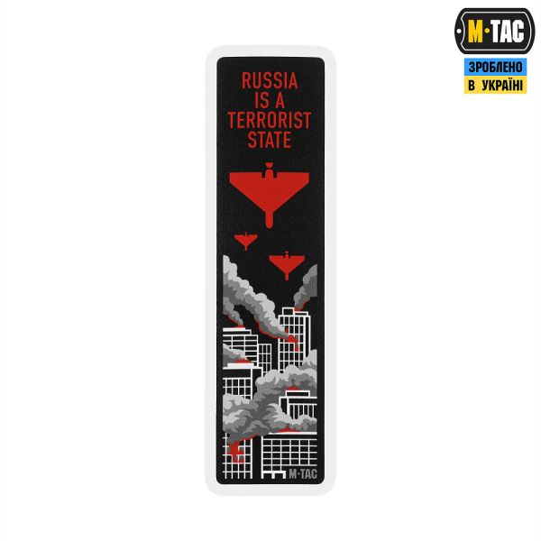 M-Tac наклейка russia is a terrorist state Black