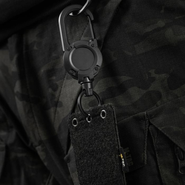 M-Tac карабин зі шнуром для ключів Black