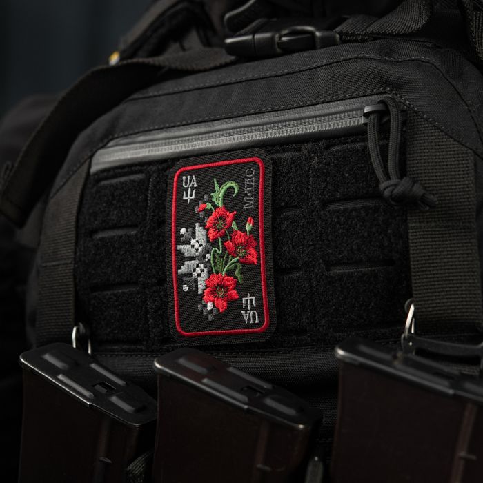 M-Tac нашивка Орнамент Мак (вишивка) Black/Red