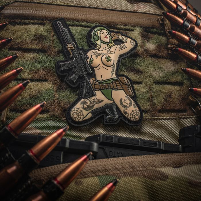 M-Tac нашивка Tactical girl №1 tattoo Руна PVC Grey