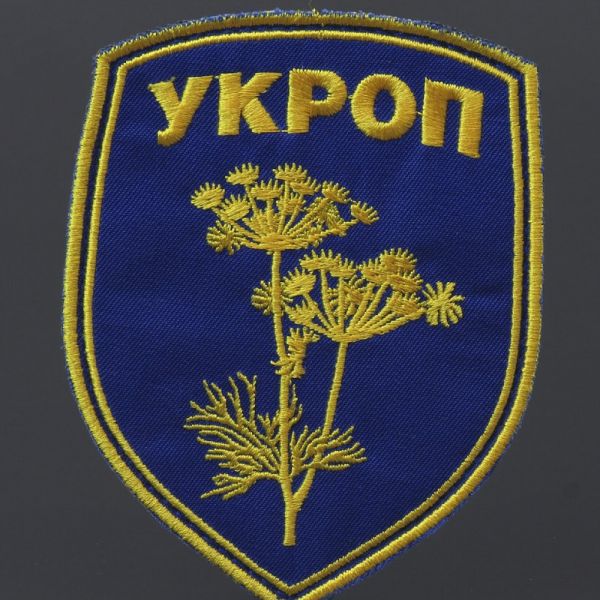 Нашивка Укроп жовтий на синем 115х85мм