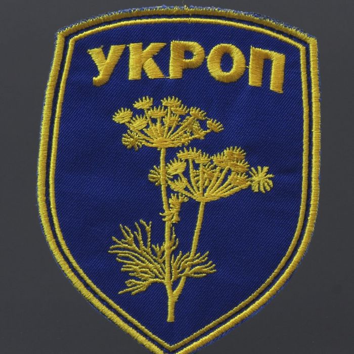 Нашивка Укроп жовтий на синем 115х85мм