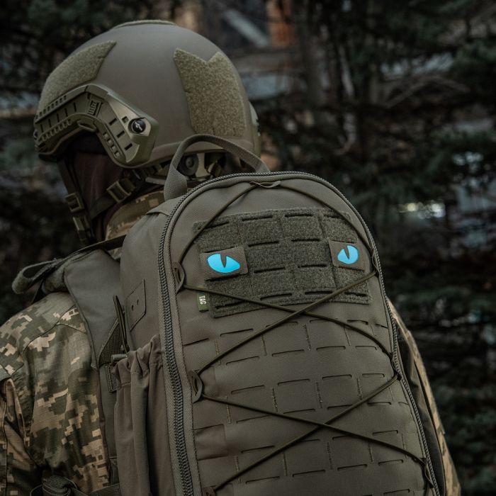 M-Tac нашивка Tiger Eyes Laser Cut (пара) Ranger Green/Blue/GID