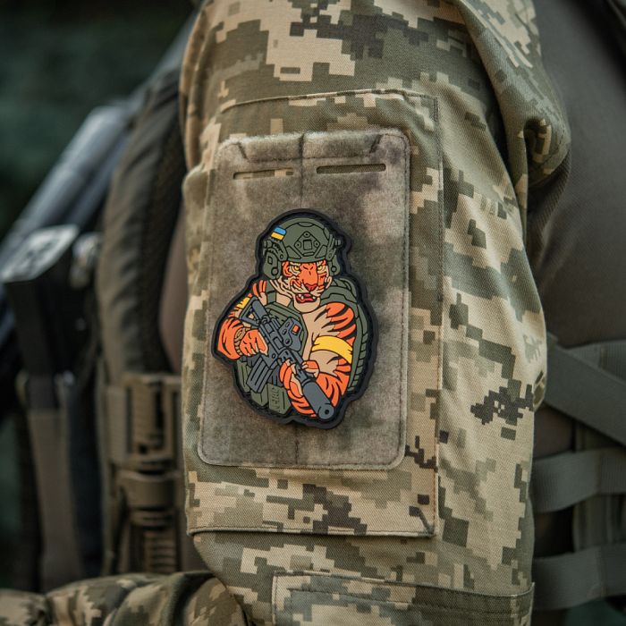 M-Tac нашивка Тигр Жовтий скотч PVC olive