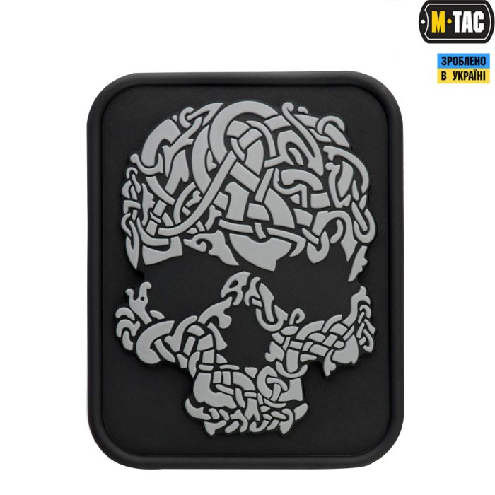 M-Tac нашивка Viking Skull PVC Black/Grey (сорт 2)