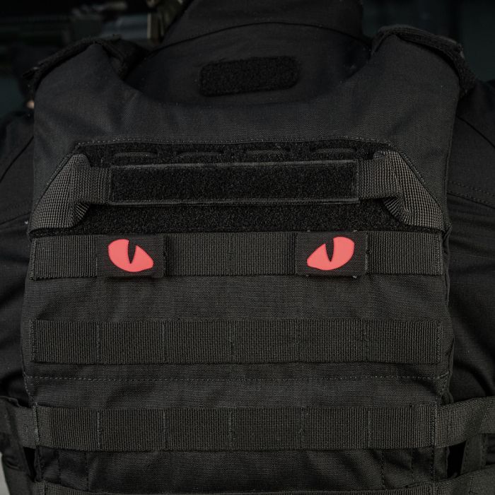 M-Tac нашивка Tiger Eyes Laser Cut (пара) Black/Red/GID