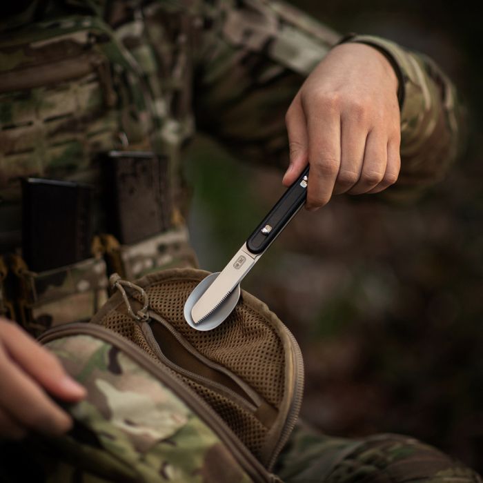 M-Tac столовий набір роз'ємний (3 елемента) Black/Steel